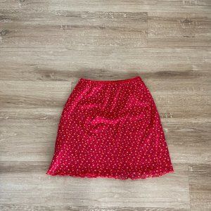 Nasty Gal Red Floral Mini Skirt